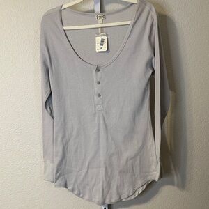 Free People Gray Long Sleeve‎ Pajama Dress